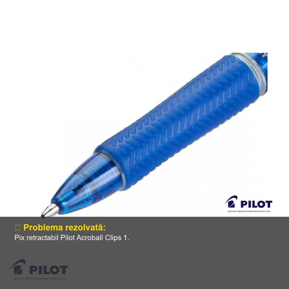 Pix cu mecanism Pilot Acroball Clips 1.0mm, cerneala albastra, fabricat din plastic reciclat, pentru utilizare zilnica la birou [4]
