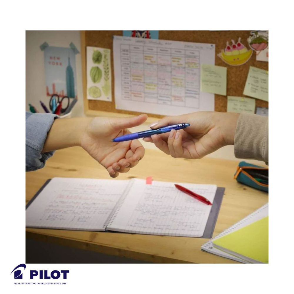 Pix cu mecanism retractabil Pilot Supergrip, varf 1 mm, cerneala albastra pe baza de ulei, grip confort [5]