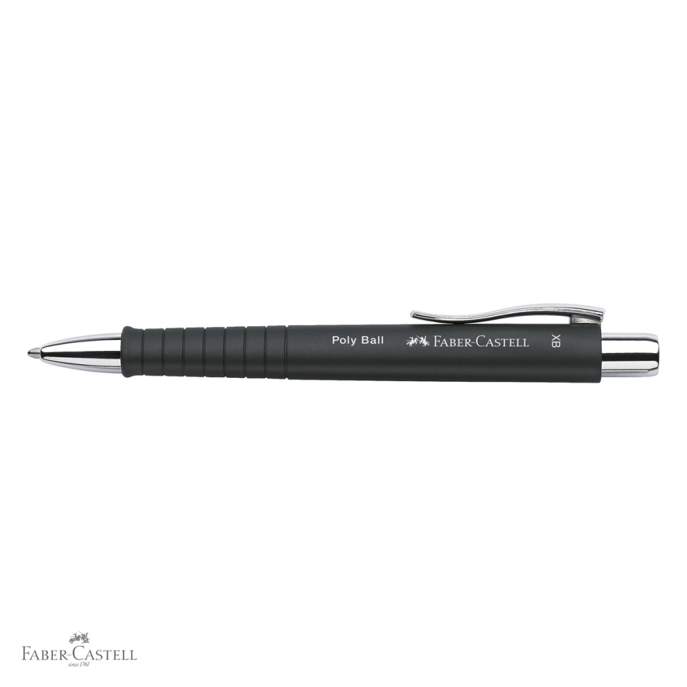 Pix cu mecanism si grip Faber-Castell Poly Ball XB, corp triunghiular ergonomic, scriere albastra 0.7 mm [4]