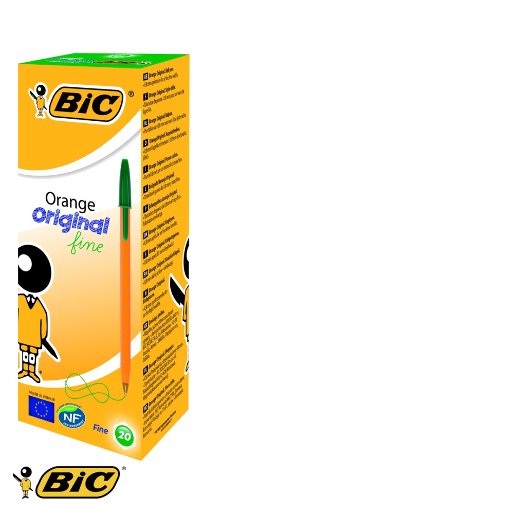 Pix de unica folosinta Bic Orange, varf 0.7 mm, linie 0.3 mm, verde, set 20 bucati [3]