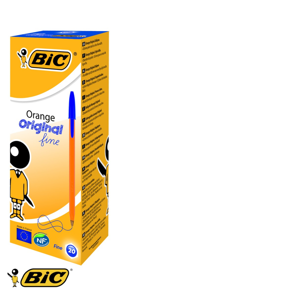 Pix de unica folosinta Bic Orange, varf 0.7 mm, scriere albastra, set 20 bucati [3]