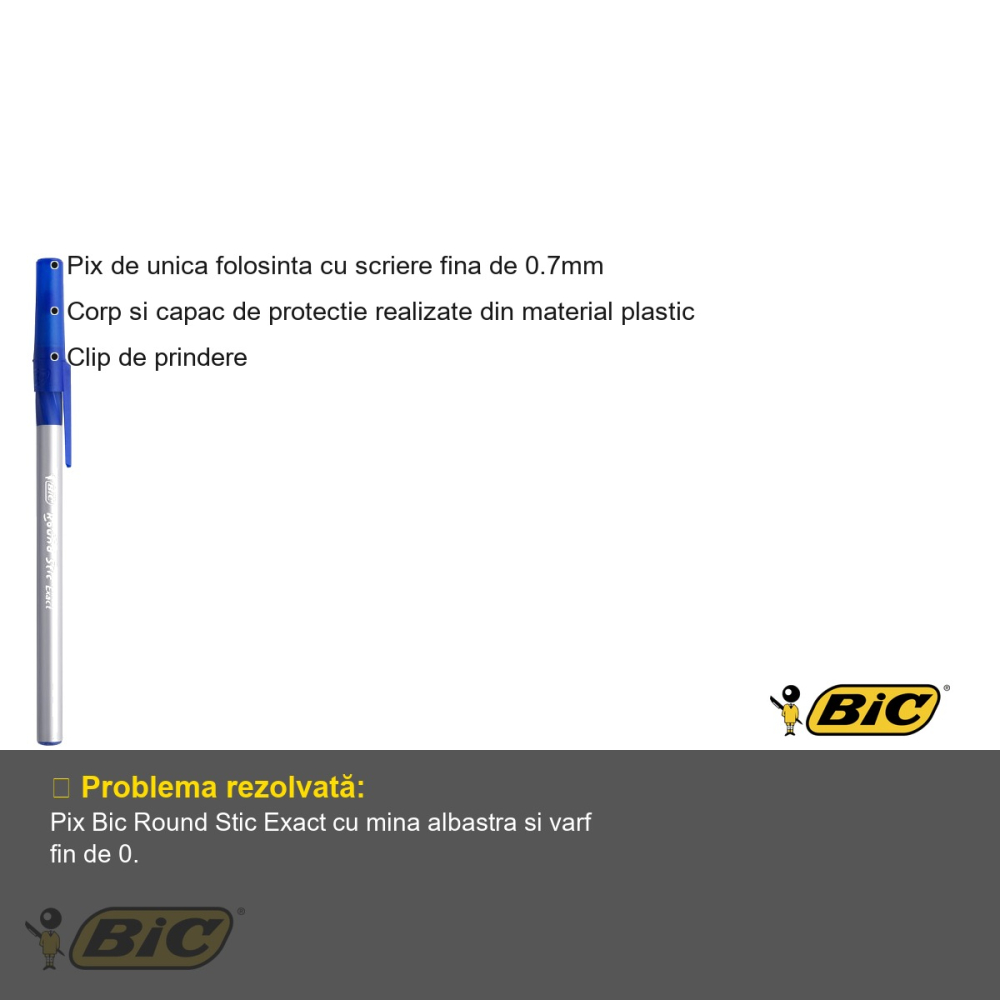 PIX UNICA FOLOSINTA ALBASTRU ROUND STIC EXACT BIC [3]