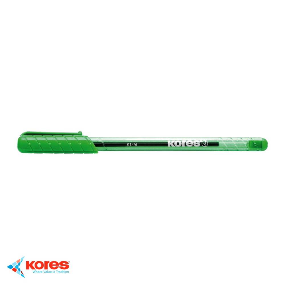 Pix de unica folosinta Kores K1, varf mediu 1mm, cerneala verde, pentru scriere zilnica [4]