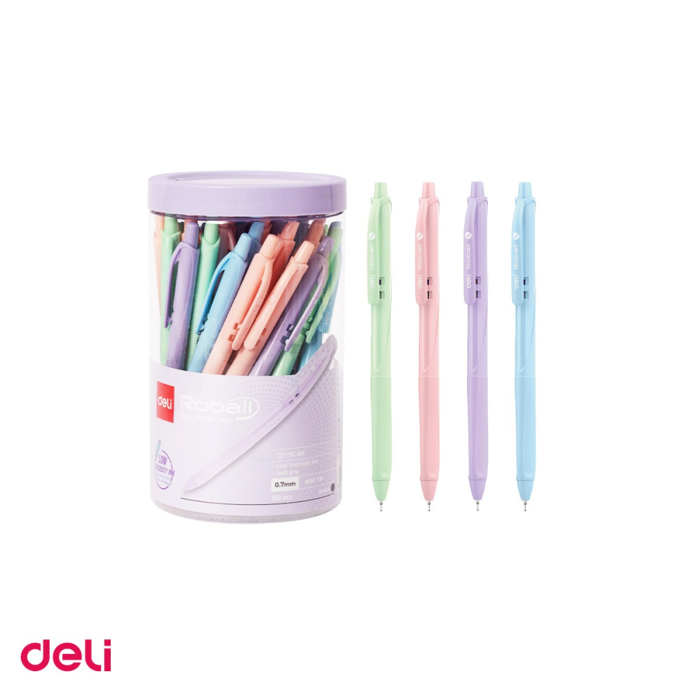 Pix Deli Roball, cu mecanism, varf 0.7 mm, cerneala neagra, corp pastel [4]