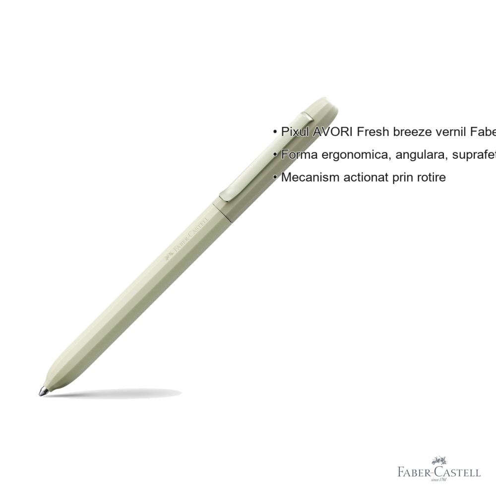 Pix Faber-Castell Avori Fresh Breeze Vernil, mina albastra XB, mecanism rotativ, din plastic reciclat [3]