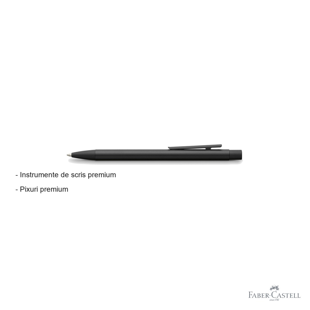 Pix metalic Faber-Castell Neo Slim, corp subtire lacuit negru, pentru profesionisti [2]