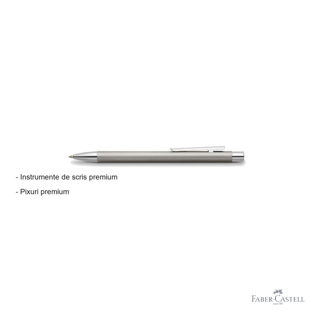 Pix metalic mat Faber-Castell Neo Slim, corp subtire, rezerva neagra M, pentru profesionisti [2]