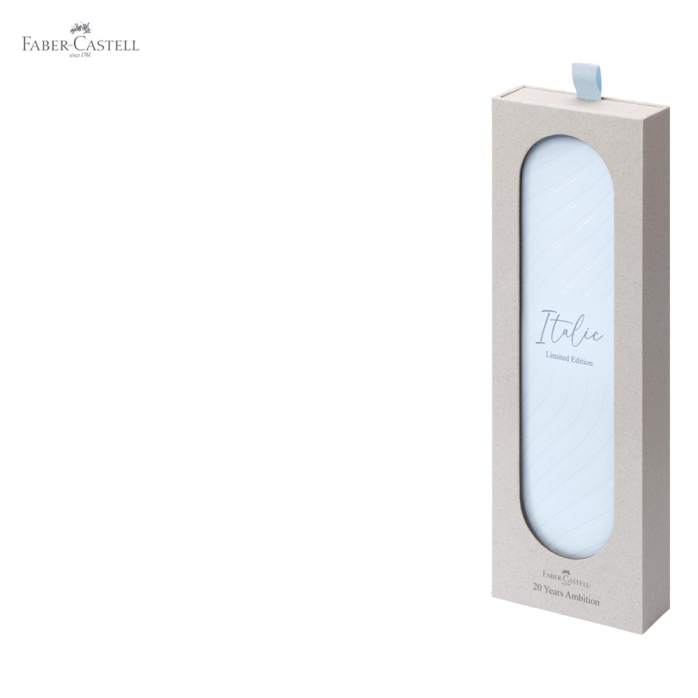 Pix premium Faber-Castell Ambition Italic Ice Blue, corp rasina guilloche, editie limitata, cadou elegant [5]