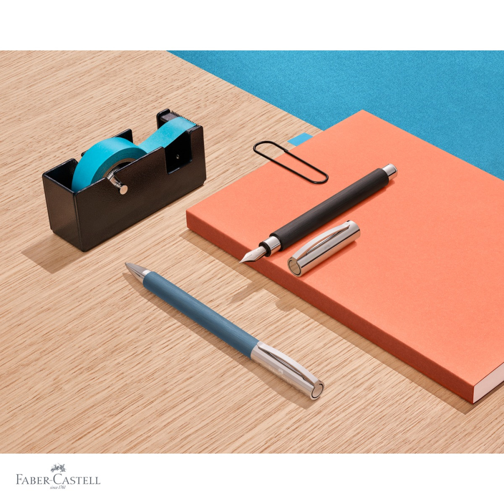 Pix premium Faber-Castell Ambition Precious Resin albastru, mecanism rotativ, rezerva neagra B, pentru birou si uz zilnic [4]