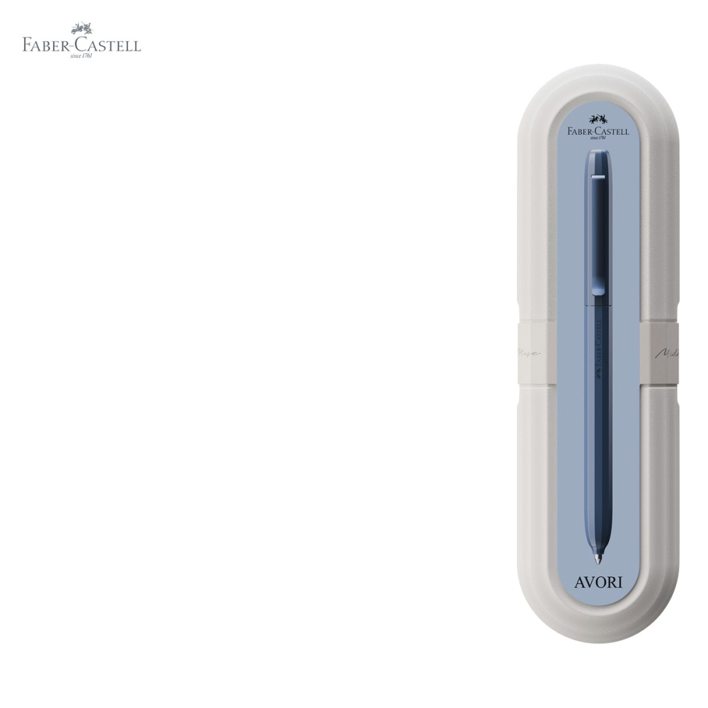 Pix premium Faber-Castell Avori Midnight Muse, mecanism rotativ, mina albastra XB, din plastic reciclat, bleumarin [5]