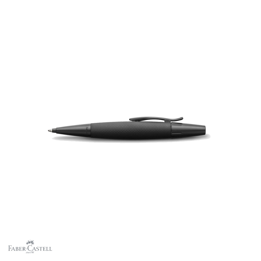 Pix premium Faber-Castell e-motion Pure Black, corp aluminiu gravat guilloche, mina neagra B, mecanism rotativ [4]