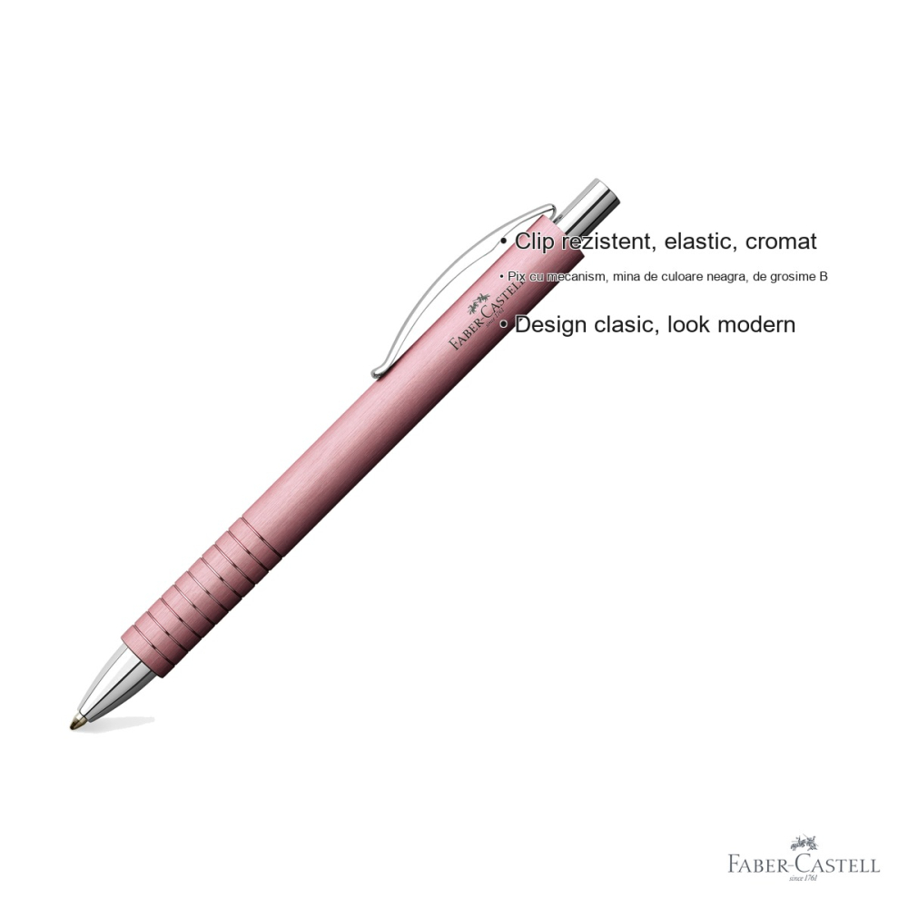Pix premium Faber-Castell Essentio Aluminium Rose, mecanism, mina neagra B, design elegant pentru birou [3]