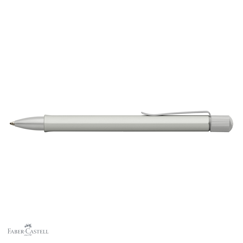 Pix premium Faber-Castell Hexo argintiu mat, corp aluminiu hexagonal, mina neagra B, pentru scriere confortabila [4]