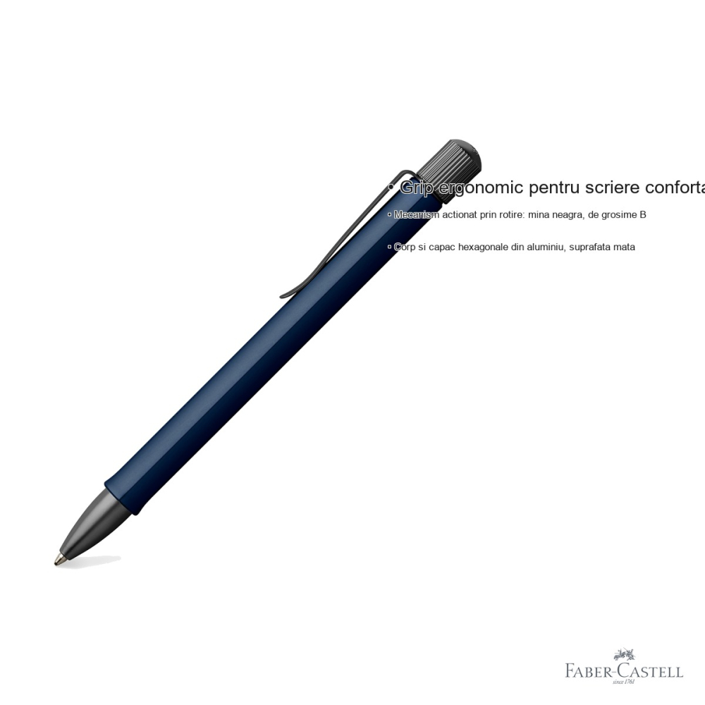 Pix premium Faber-Castell Hexo, corp hexagonal din aluminiu mat, mecanism prin rotire, pentru scriere confortabila [3]