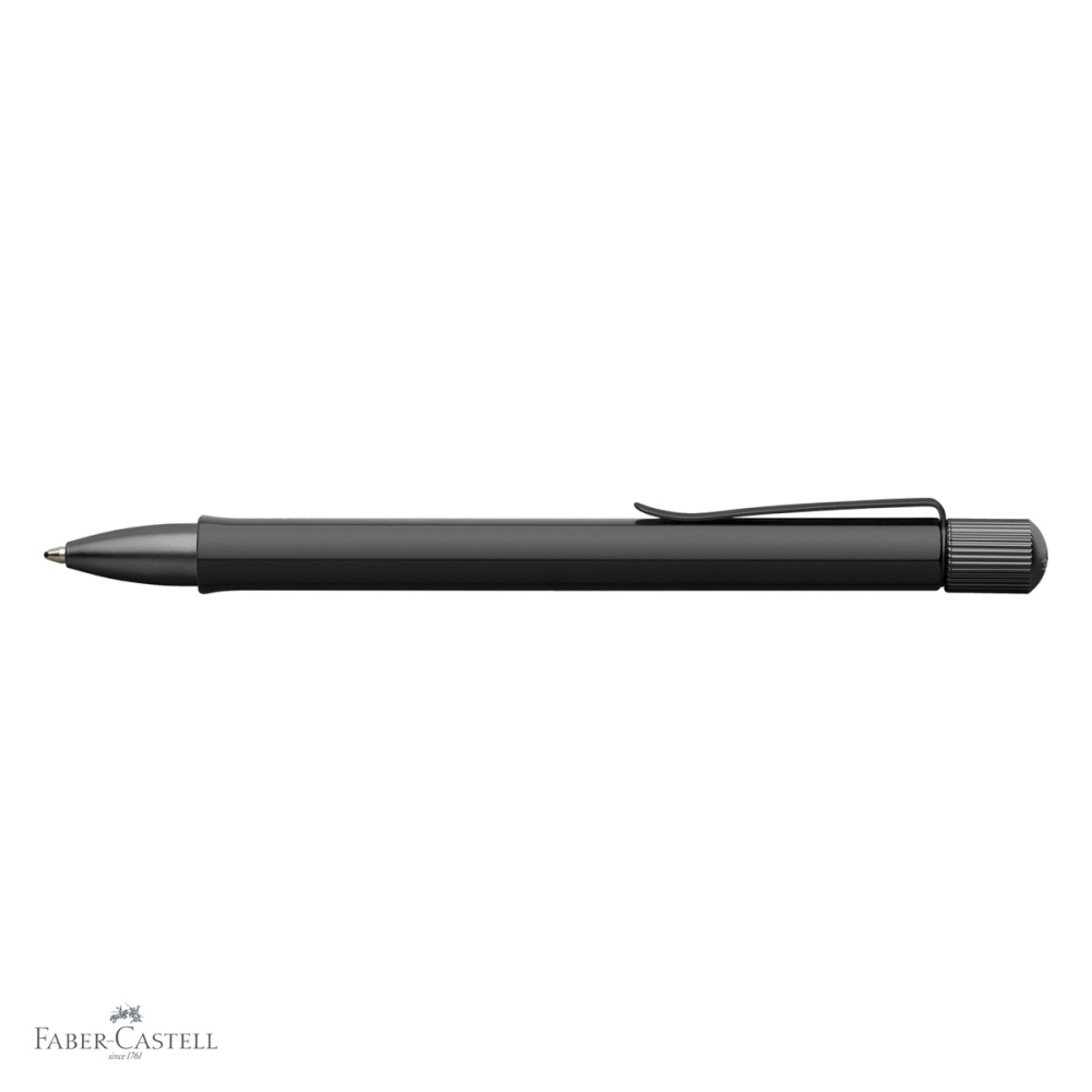 Pix premium Faber-Castell Hexo negru mat, corp aluminiu hexagonal, mecanism rotativ, mina neagra B [4]