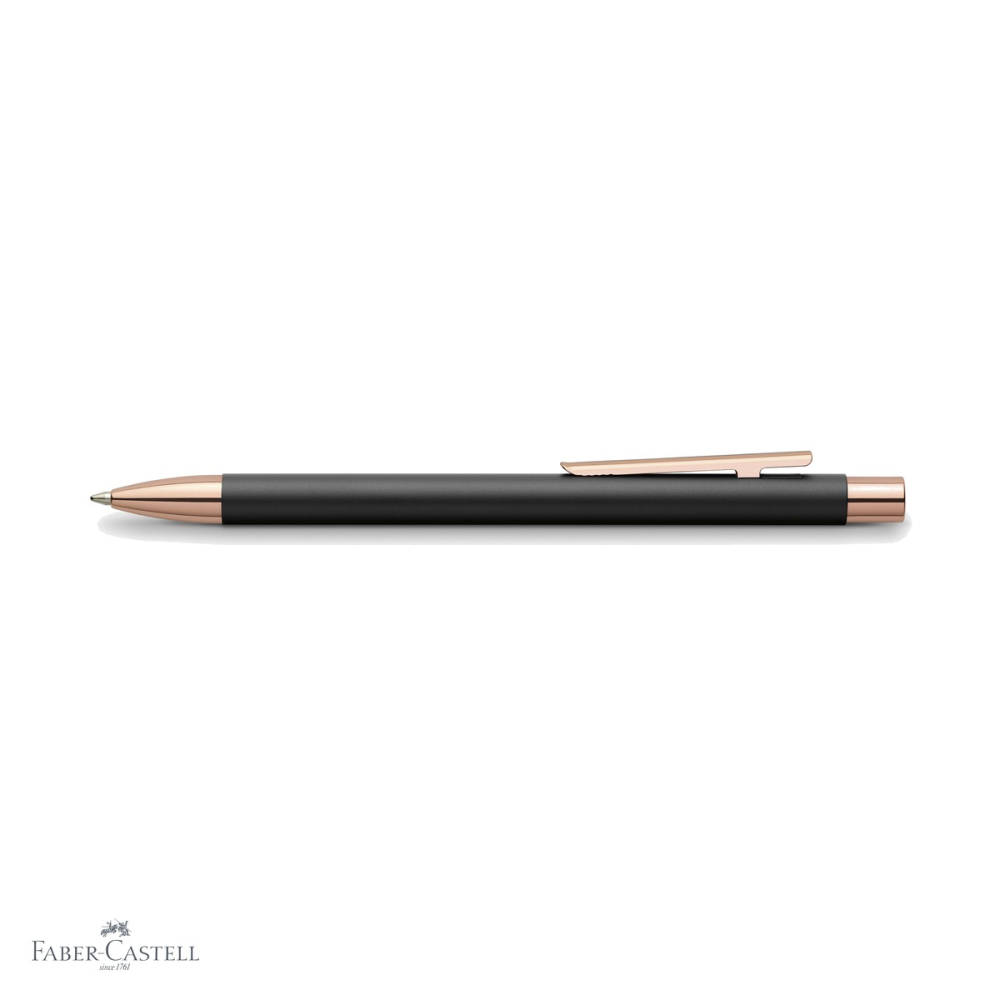 Pix premium Faber-Castell Neo Slim Metal, corp subtire din metal lacuit negru cu detalii rose gold, pentru profesionisti [4]