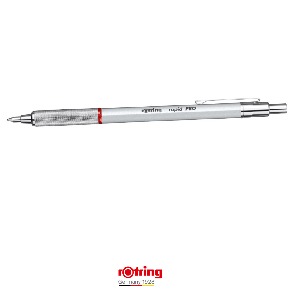 Pix Rapid Pro Argintiu cu Mecanism Click si Grip Randalinat, pentru Scriere Profesionala si Zilnica, Rotring [4]