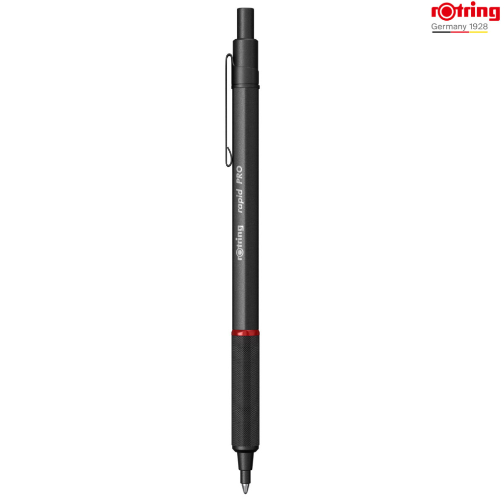 Pix Rapid Pro Negru cu Mecanism Click si Grip Randalinat, pentru Scriere Profesionala si Zilnica, Rotring [2]