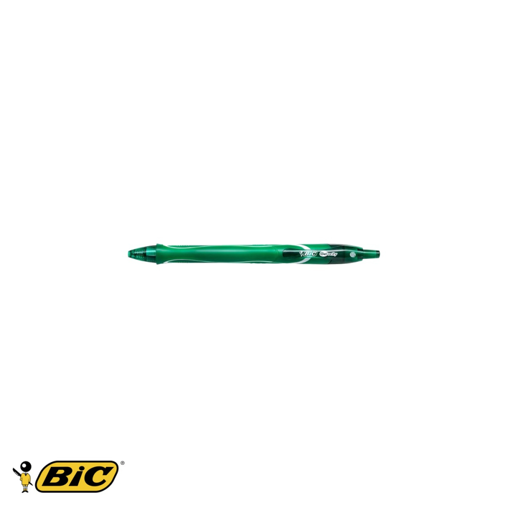 Pix roller semi-gel retractabil Bic, varf mediu 0.7 mm, uscare rapida, verde, pentru birou si scoala [4]