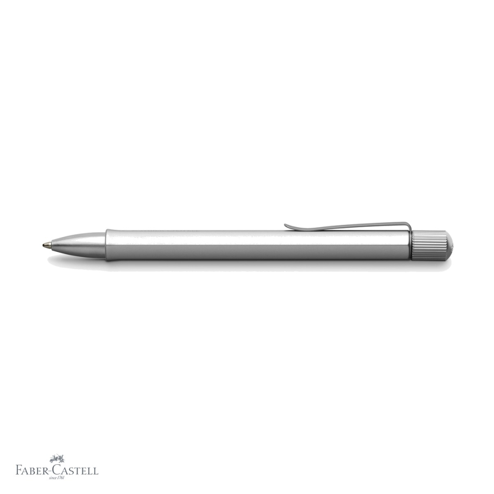 Pix rotativ Faber-Castell Hexo, corp hexagonal din aluminiu argintiu, grip ergonomic, mina neagra B [4]