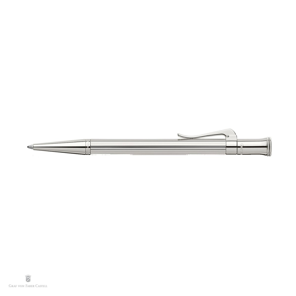 Pix rotativ Graf von Faber-Castell Classic Silver, corp din argint, cutie cadou din lemn, varf M, scriere neagra [4]