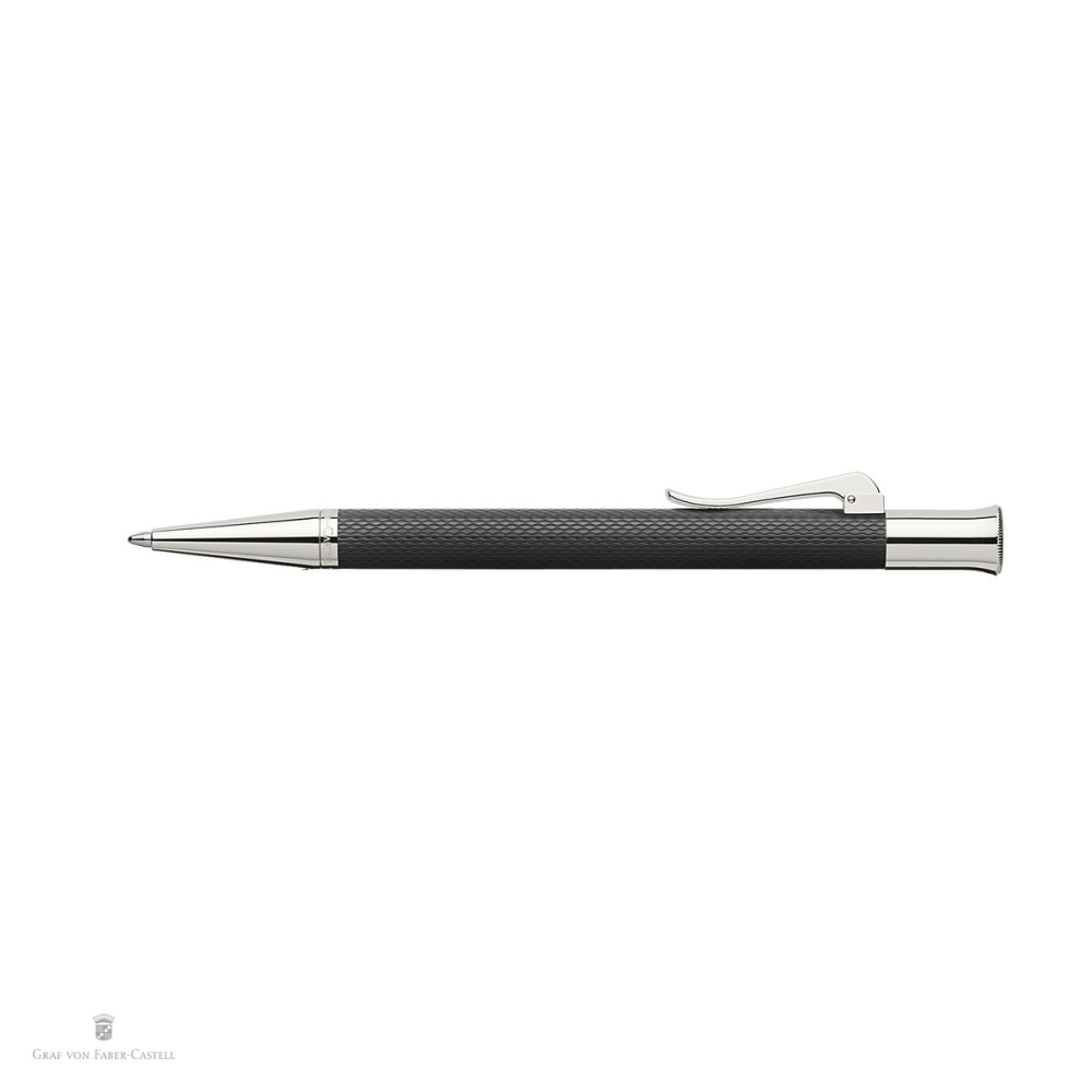 Pix rotativ Graf von Faber-Castell Guilloche, corp din rasina, accesorii placate cu rodiu, varf M, scriere neagra, negru [4]