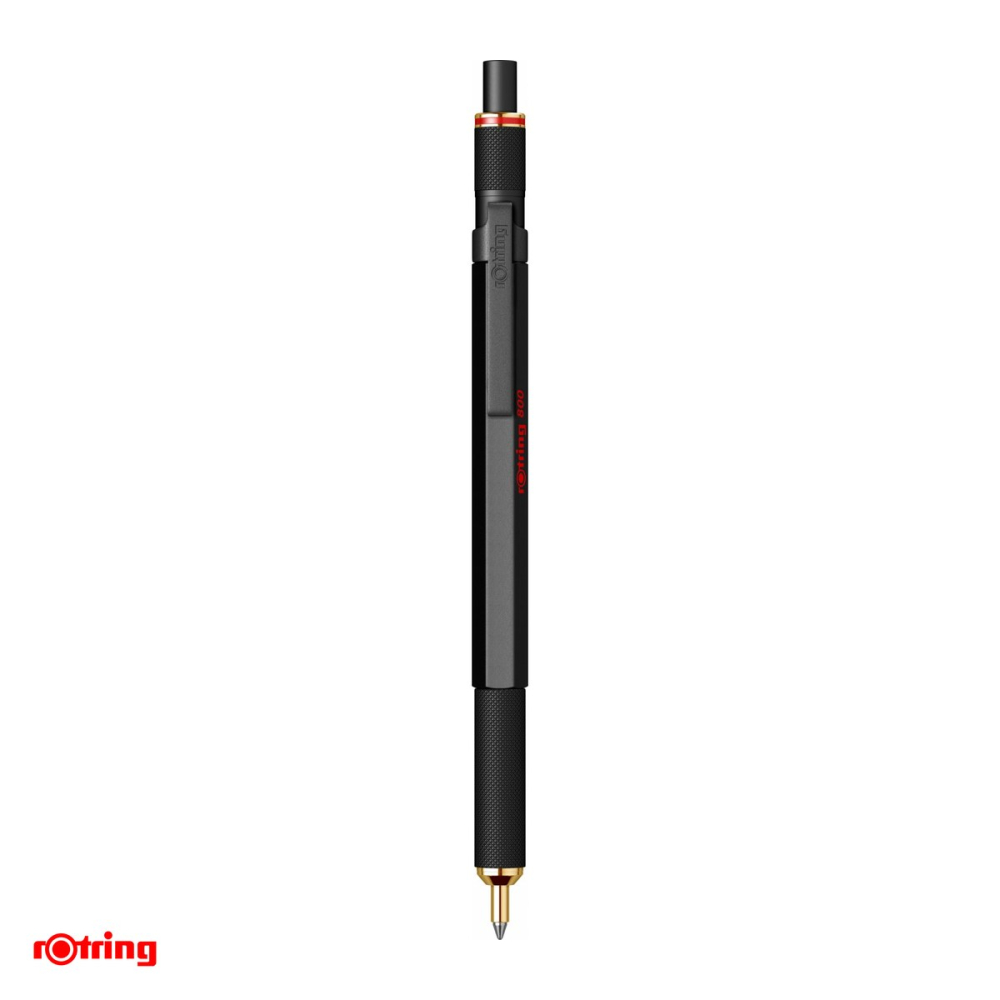 Pix Rotring 800 Plus cu mecanism rotativ, corp hexagonal din alama, mina 0.7 mm albastra, negru [4]