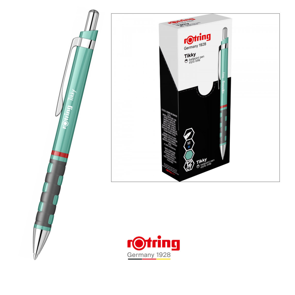 Pix Tikky 3 Albastru Sidefat cu Clip, Mina Jumbo Albastra 0.7mm, Grip Ergonom din Cauciuc, pentru Scriere Extensiva, Rotring [4]