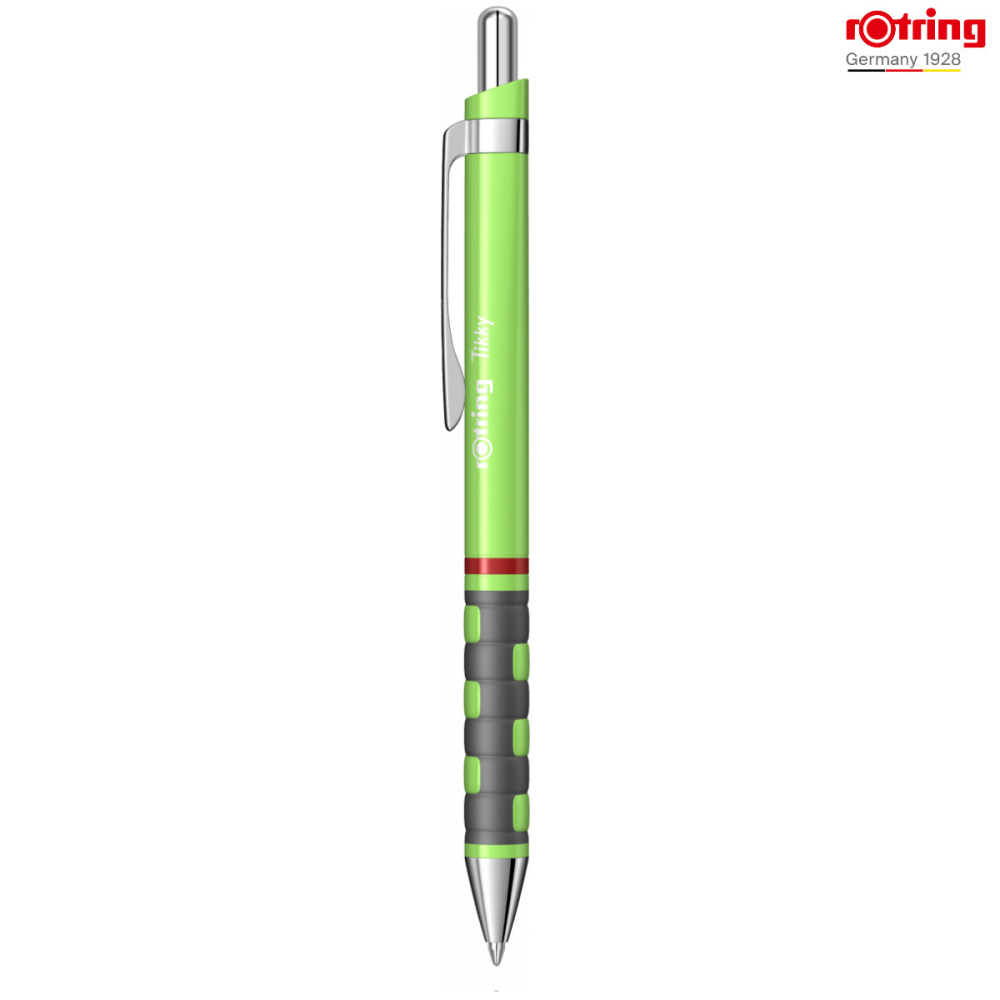 Pix Tikky 3 Verde Neon cu Grip Ergonom din Cauciuc si Mina Jumbo Albastra 0.7mm, pentru Scriere Extensiva si Uz Intensiv, Rotring [2]
