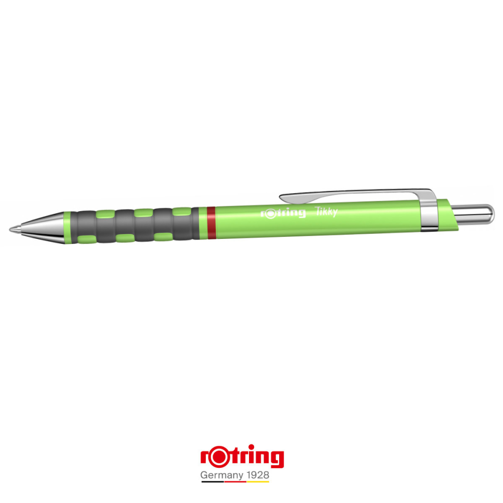Pix Tikky 3 Verde Neon cu Grip Ergonom din Cauciuc si Mina Jumbo Albastra 0.7mm, pentru Scriere Extensiva si Uz Intensiv, Rotring [3]