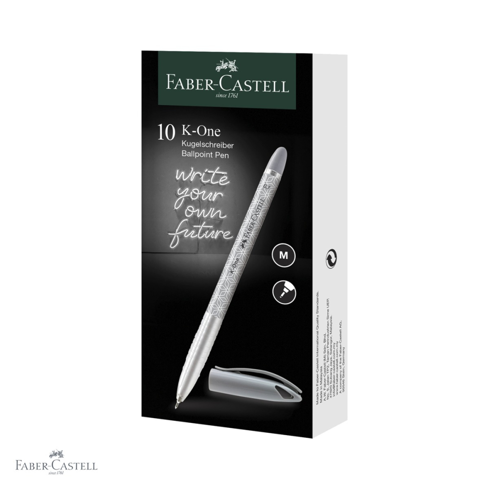 Pix unica folosinta Faber-Castell K1, varf 0.7mm, cerneala neagra, scriere lina, corp ergonomic triunghiular [4]