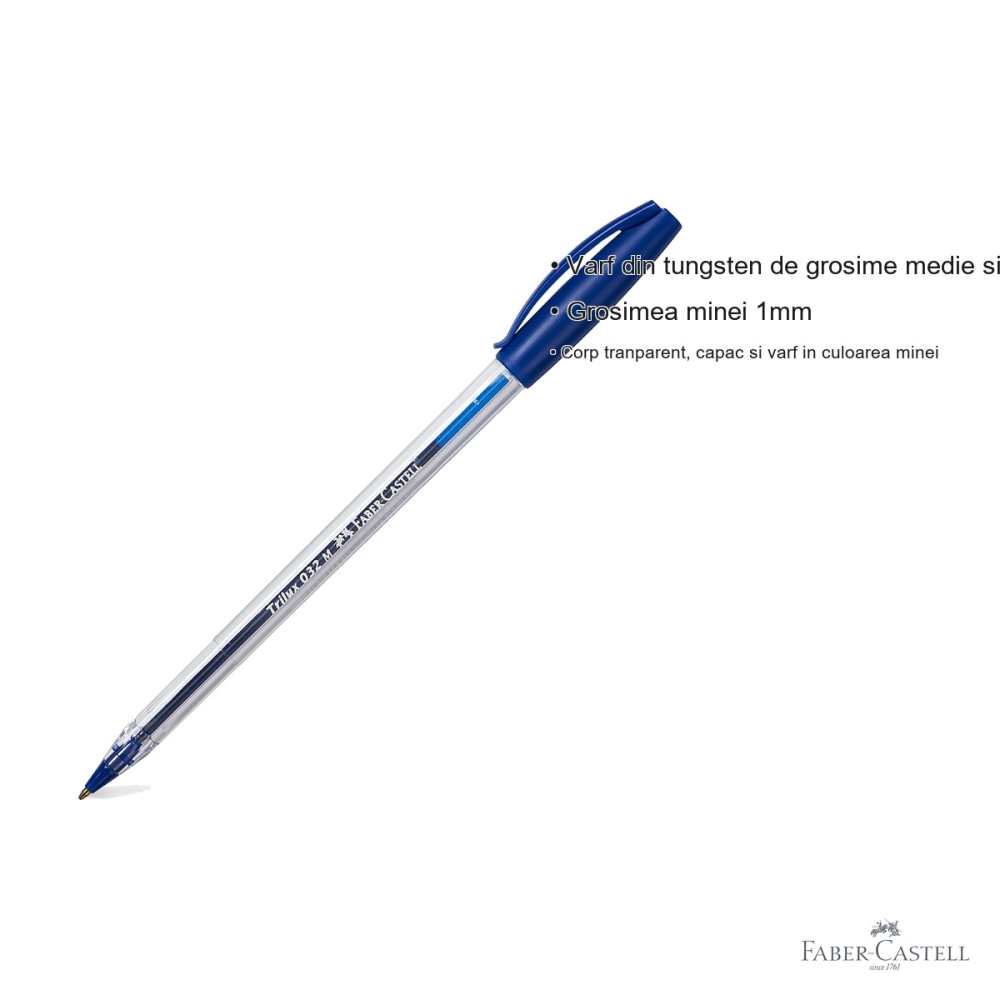 Pix unica folosinta Faber-Castell Trilux 032M, varf 1.0 mm, cerneala albastra, pentru scris zilnic [3]