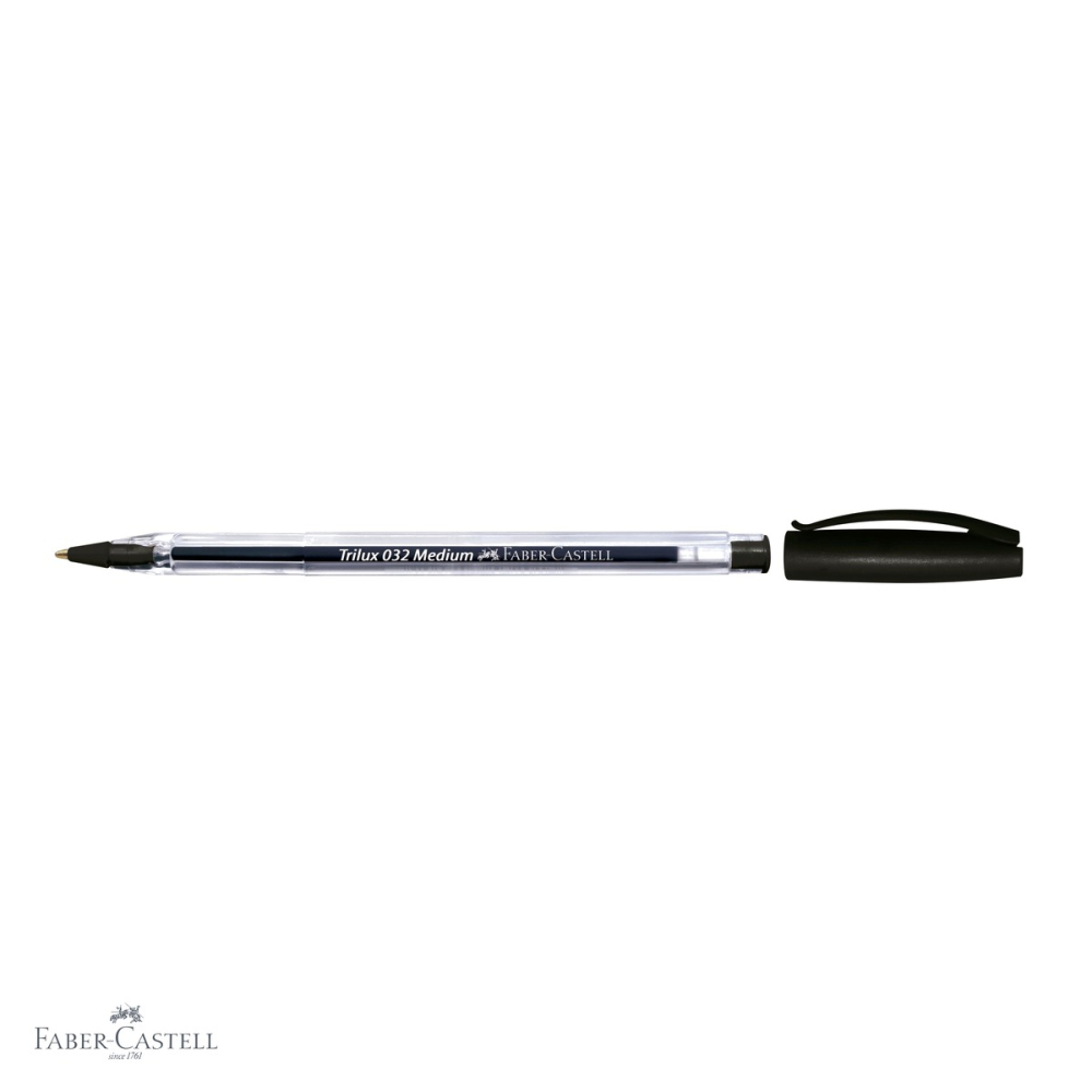 Pix unica folosinta Faber-Castell Trilux 032M, varf 1.0 mm, cerneala neagra, corp transparent [4]