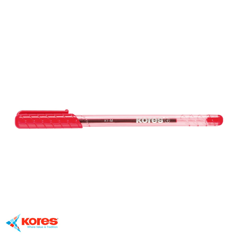 Pix unica folosinta Kores K1, varf mediu 1mm, cerneala rosie, pentru birou si scoala [4]