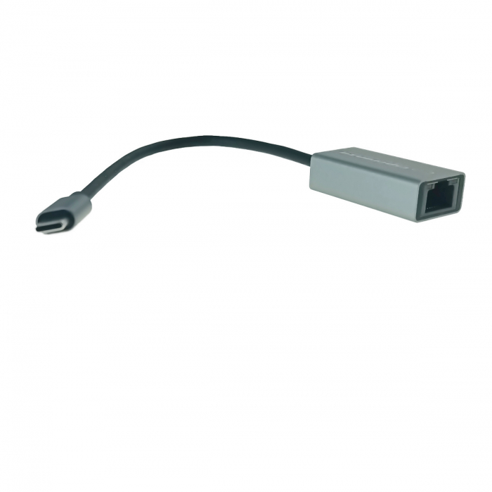Placa de retea Ethernet Gigabit Esperanza 95884, USB-C 3.0 la RJ-45, cablu 18 cm, gri [2]