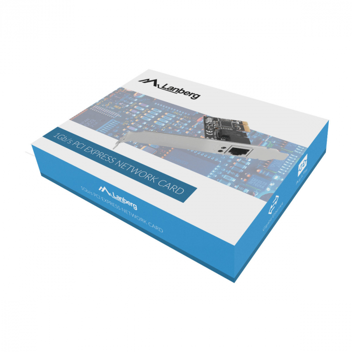 Placa de retea Gigabit, Lanberg 43392, low profile, PCI-Express-RJ45, PCI-E X1 1X RJ45 1GB RTL8111C [5]
