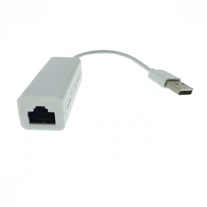 Placa de retea, USB 2.0 tata la RJ-45 mama, adaptor LAN Ethernet, internet 10/100 Mbps, alb [4]