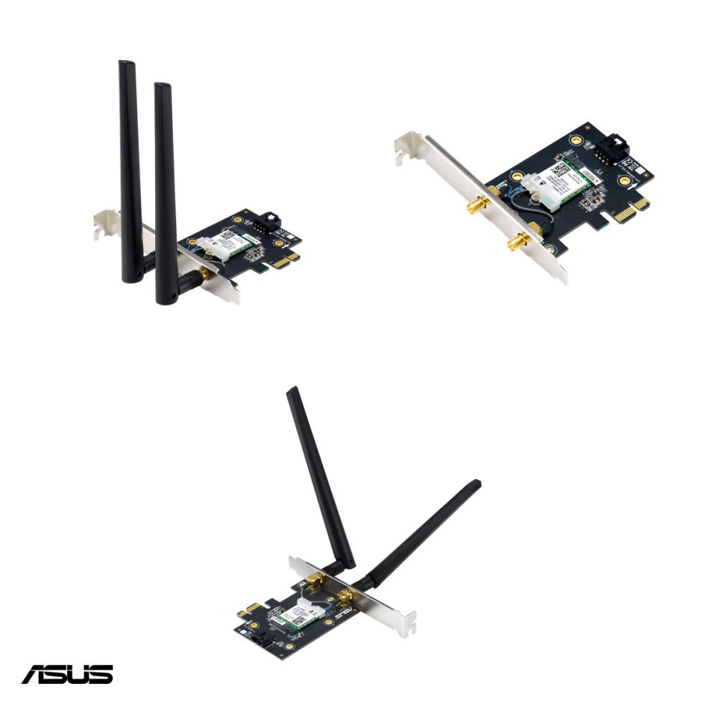 Placa de retea Wi-Fi 7 PCI Express ASUS PCE-BE6500, BE6500, tri-band 6/5/2.4 GHz, Bluetooth 5.4, 2 antene externe, bracket low profile inclus, PCE-BE6500 [4]