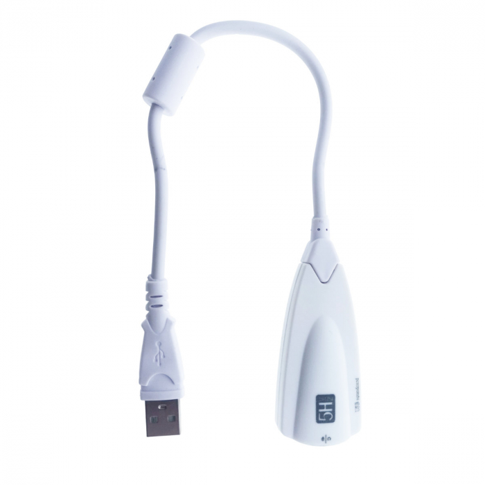 Placa de sunet externa USB, virtual 7.1 channel, cablu 20 cm, alba [3]