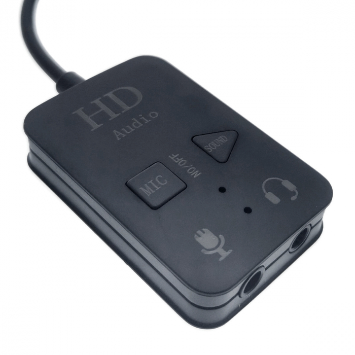 Placa de sunet USB Tip C, Virtual 7.1 Channel, cu iesire 2 x Jack 3.5mm mama, butoane de comanda, indicatori Led, neagra [4]