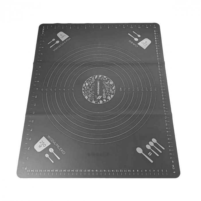 Plansa modelatoare 400x500 mm, cu grile de masurare marcate, din silicon alimentar pentru framantat, gri [4]