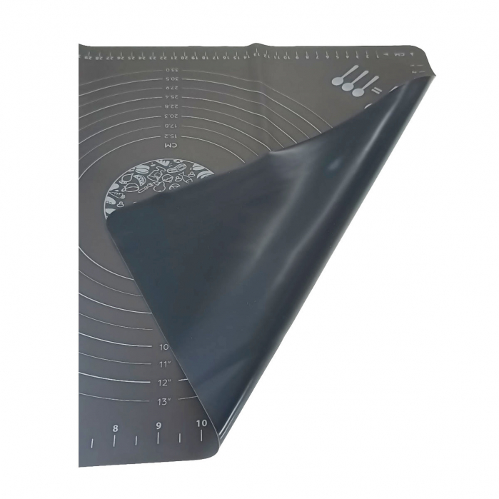 Plansa modelatoare 400x500 mm, cu grile de masurare marcate, din silicon alimentar pentru framantat, gri [2]