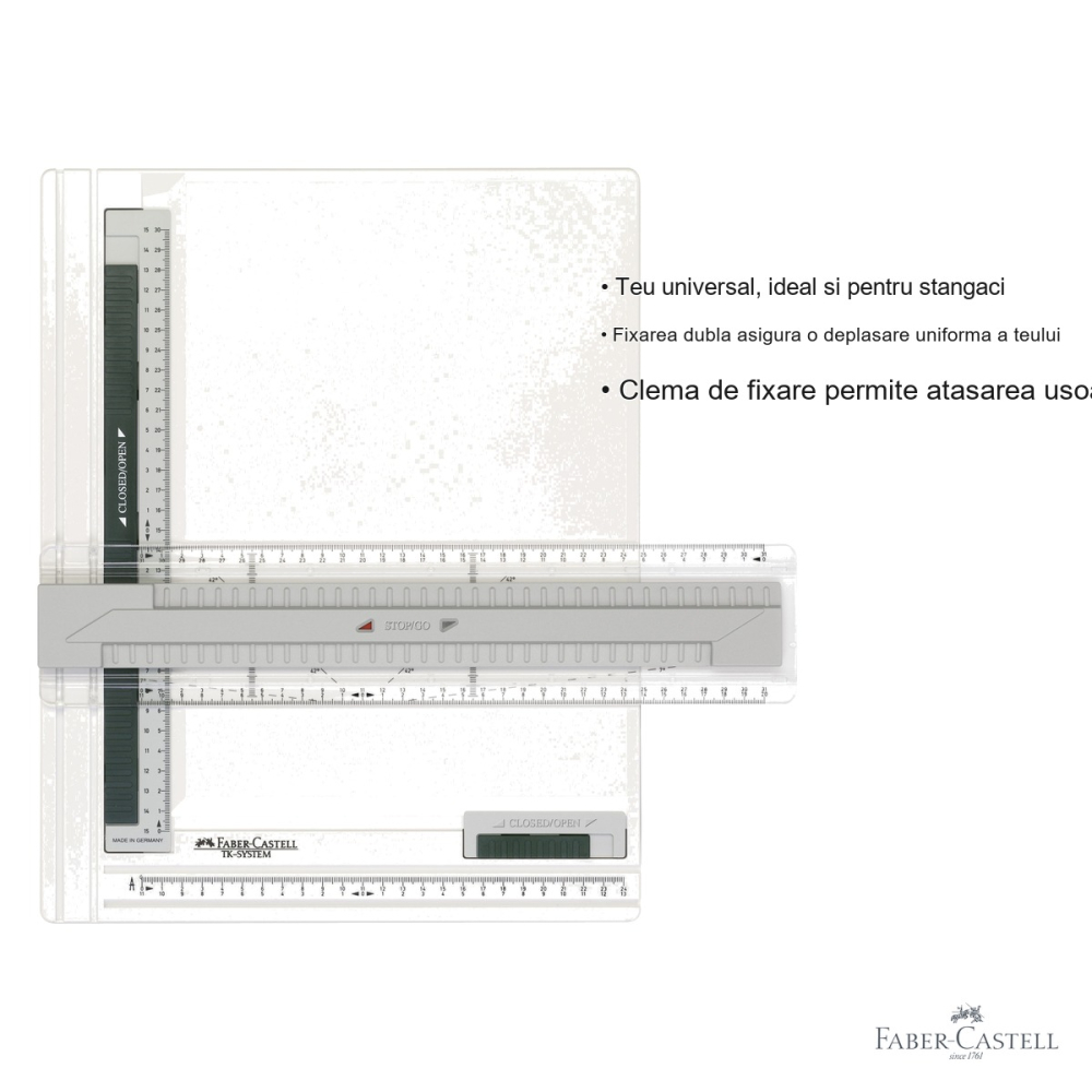 Planseta de proiectare A4 Faber-Castell TK-System, cu teu universal si sistem Stop/Go, pentru desen tehnic [3]