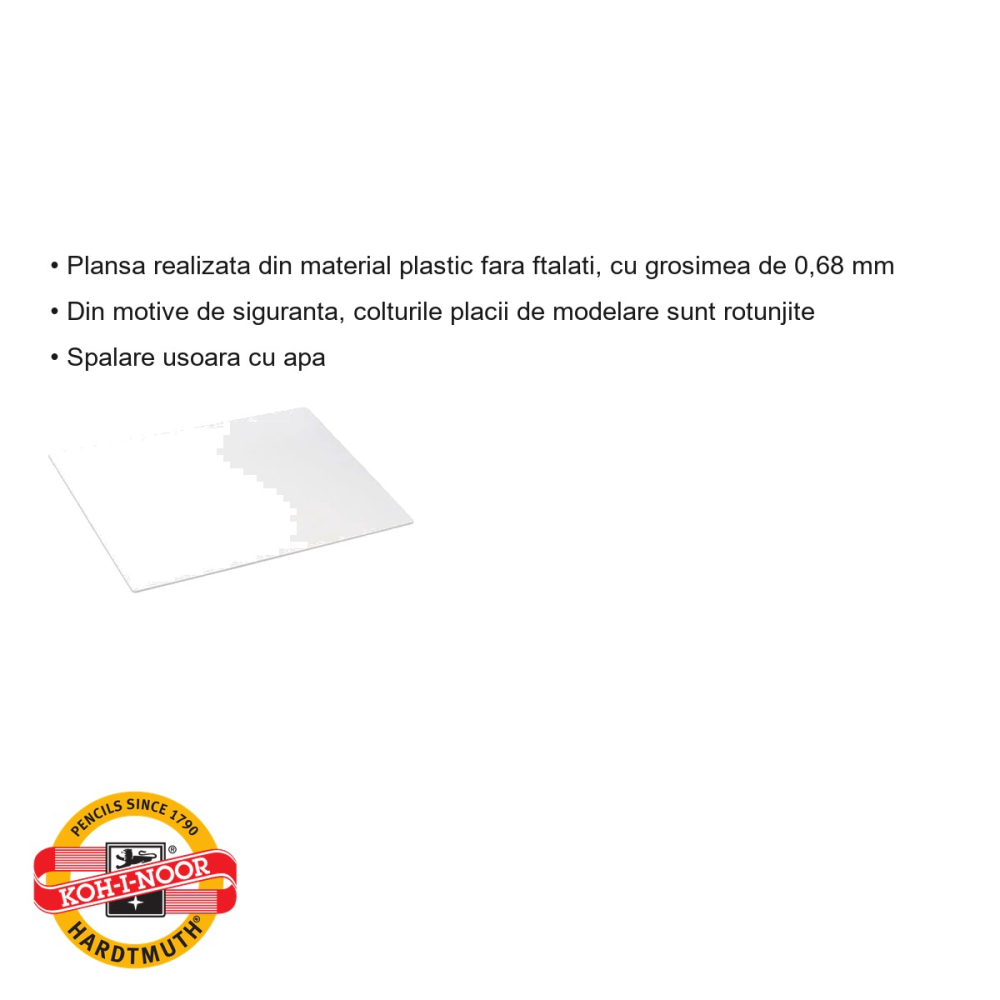 Planseta pentru modelat plastilina Koh-I-Noor, plastic rezistent fara ftalati, format A4, pentru copii si scoala [3]