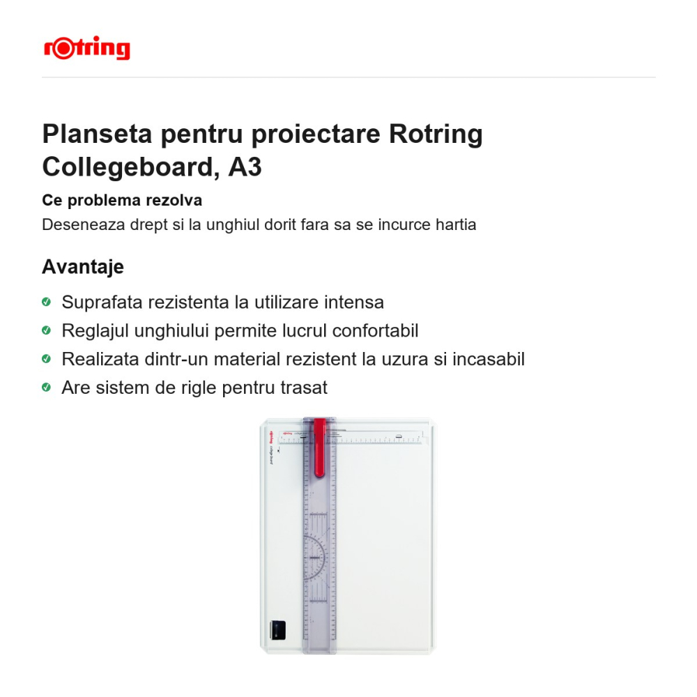 Planseta pentru proiectare Rotring Collegeboard, A3 [2]