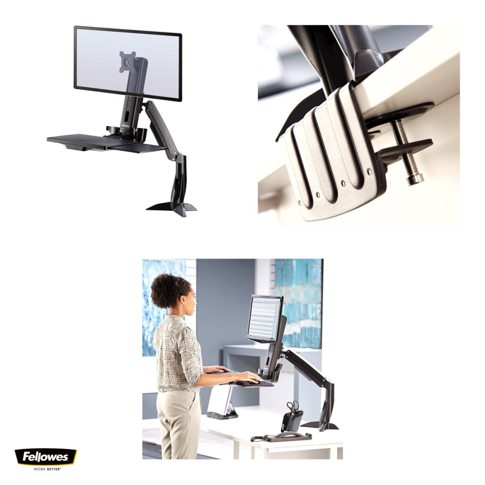 Platforma sit-stand Fellowes Easy Glide, cu suport pliabil pentru tastatura, reglabila pana la 56 cm, pentru monitoare de maxim 24 inch si 8 kg [4]