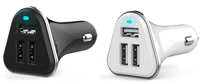 Incarcator Auto Platinet 3XUSB 5.2A + microUSB cable 1m alb [4]