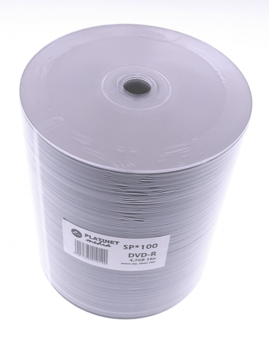 DVD-R, 4.7Gb, 16X , Printabil PRO, Platinet , [41012], set 100 buc [1]