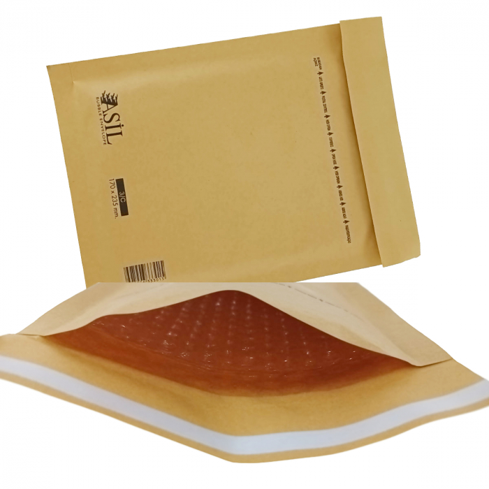 Plic anti-soc cu bule, 170 x 235 mm, 33301, cu clapeta de 30mm adeziva, maro [3]
