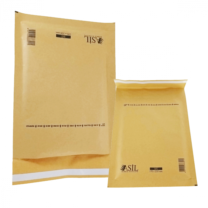 Plic anti-soc cu bule, 170 x 235 mm, 33301, cu clapeta de 30mm adeziva, maro [5]